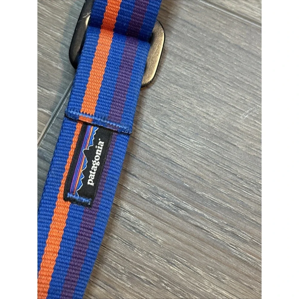 Rare Patagonia Friction Belt Blue Orange Striped Webbing  Utility 32